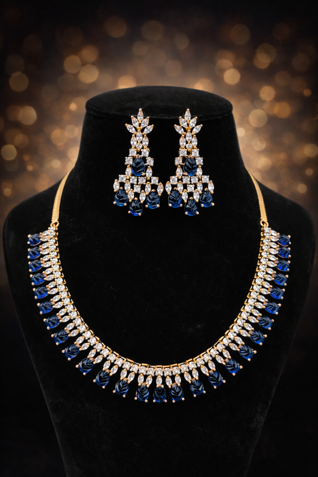 Royal Indigo Signature Set Gold Polish | High-Grade American Diamonds