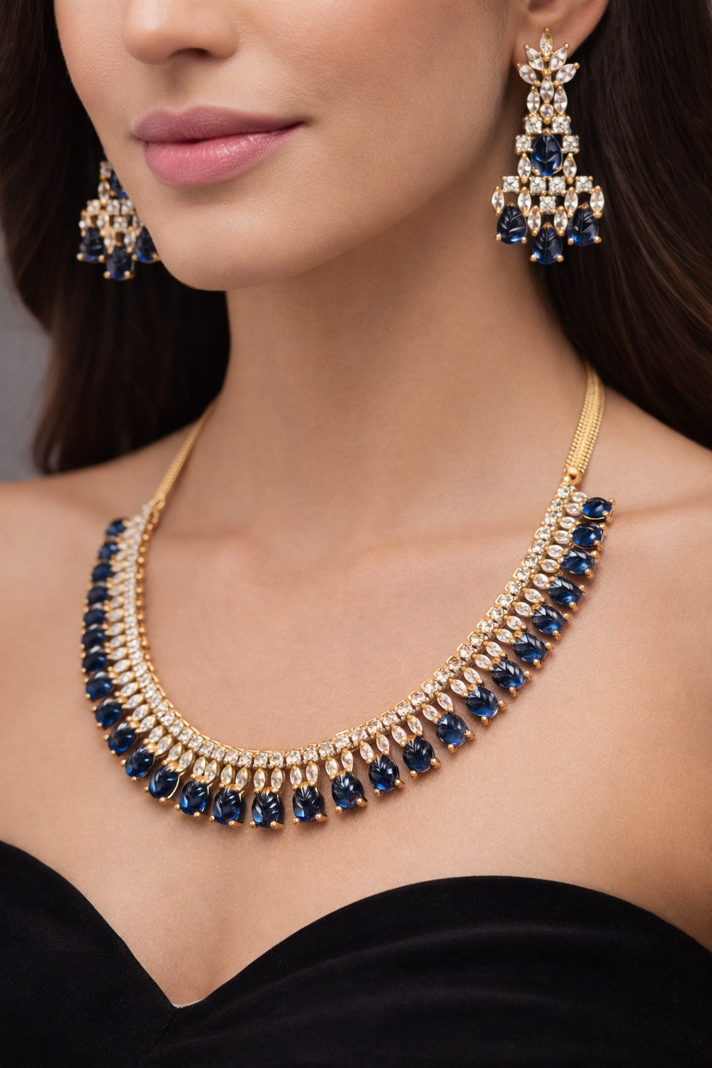 Royal Indigo Signature Set Gold Polish | High-Grade American Diamonds